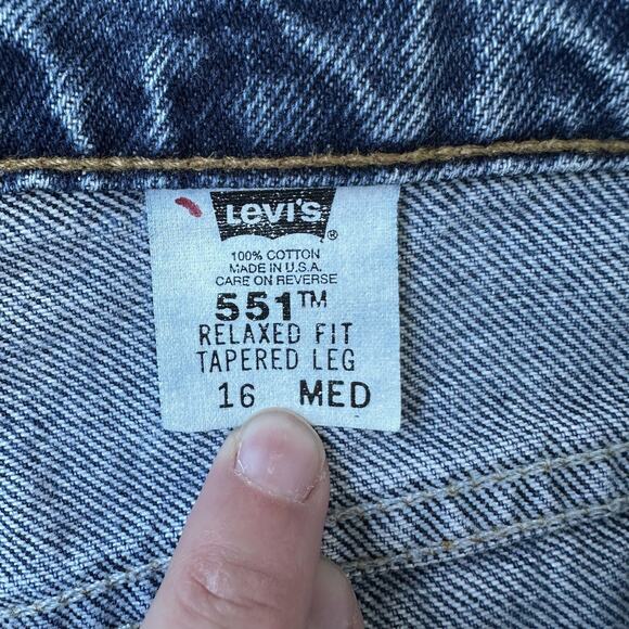 Levi’s 551 Relaxed Fit Tapered Leg Jeans Size 16R - Vintage 1995 - Made in USA - Picture 5 of 12